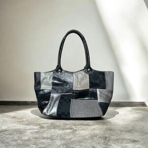 COACH Patchwork Tote Bag - Black and Gray